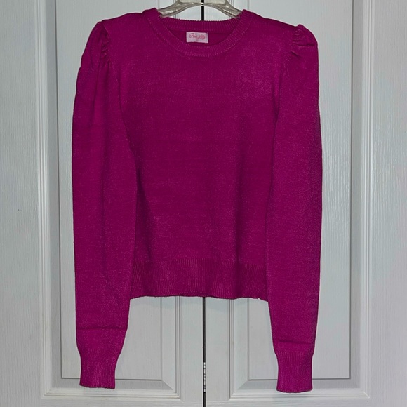 Pink lily berry puff sleeve sweater - Picture 2 of 6